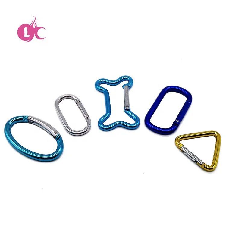 Manufacturer promotion gifts custom logo S Shaped mini climbing carabiner aluminum with split ring
