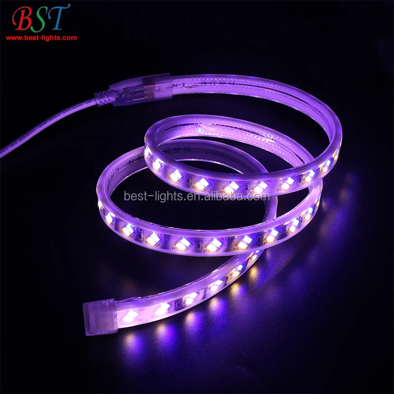 5730 LED Strip 220V High voltage led 5730 120 flexible strip light Power plug ww cw blue waterproof IP67