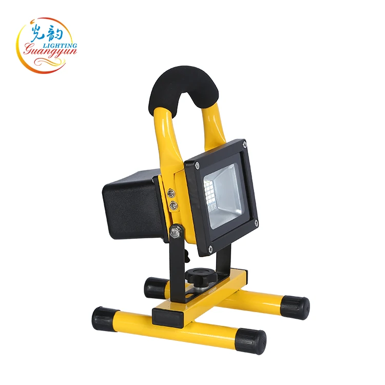 12V Portable 10w 20w 30w smd led battery operated red blue light flash rechargeable floodlight