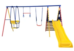 Playground kindergarten children outdoor toys swing and slide sets