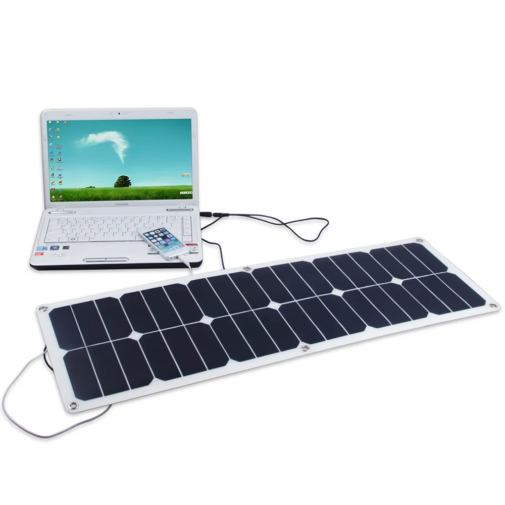 
Hot selling 40W Portable High Efficiency PET Laminated Semi Flexible Solar Panel for laptop charging 