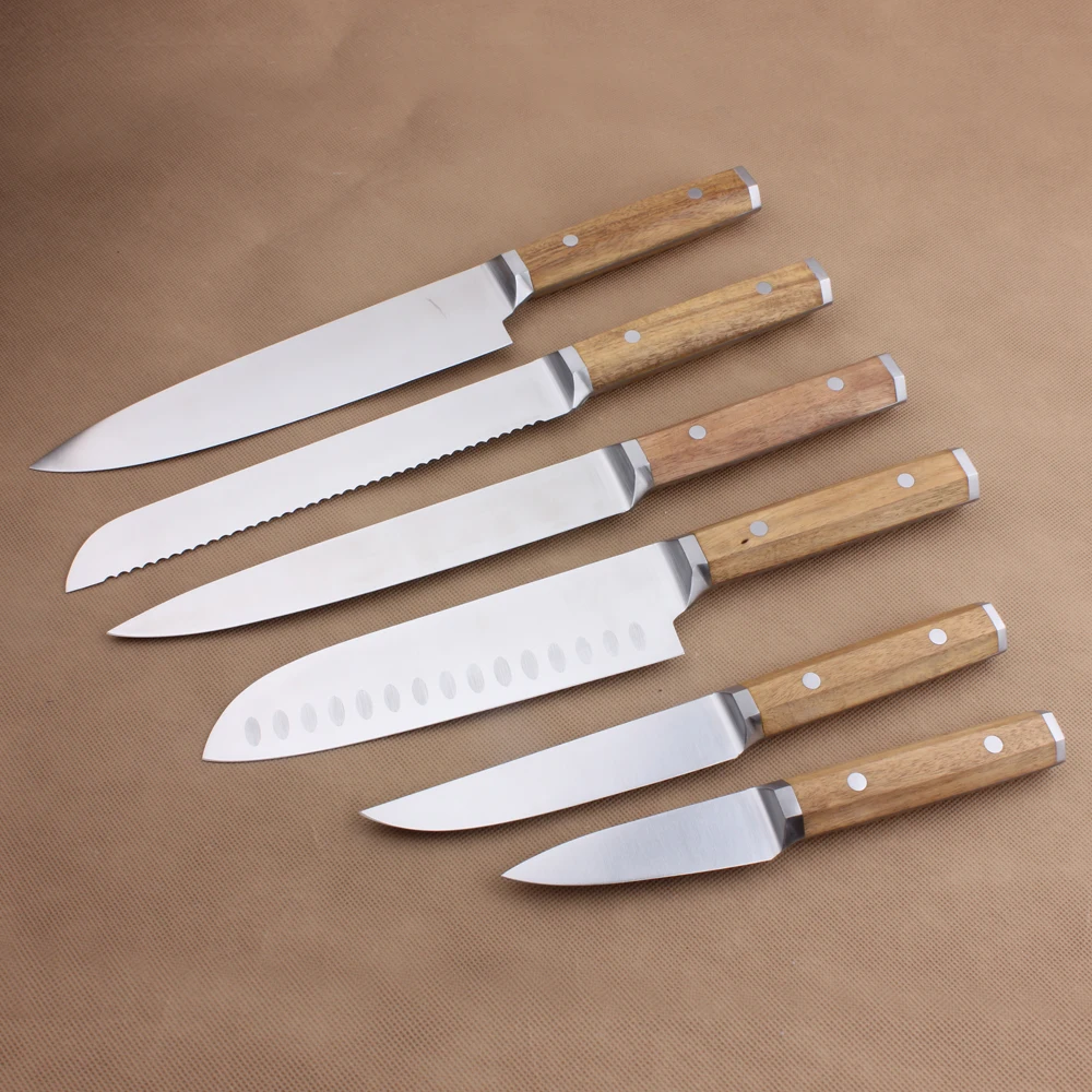
Titanium coated 5 Pcs Premium Stainless Steel Knife Set 