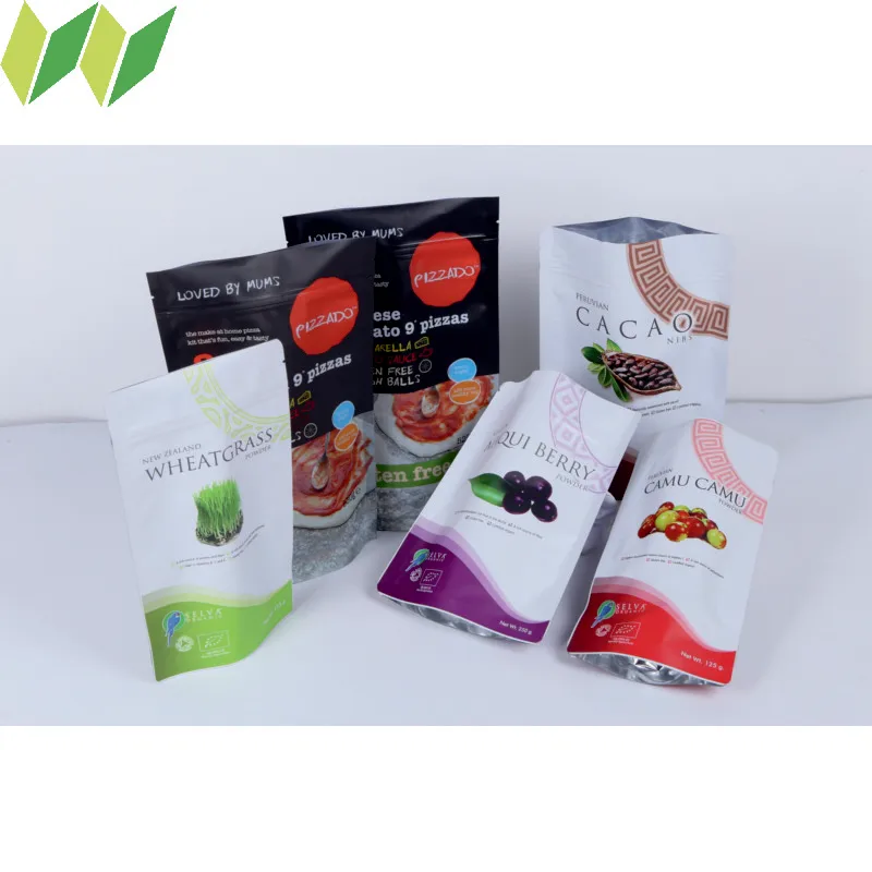 stand up pouch bag for cheese / tomato /pizzas and pepperoni packaging bag