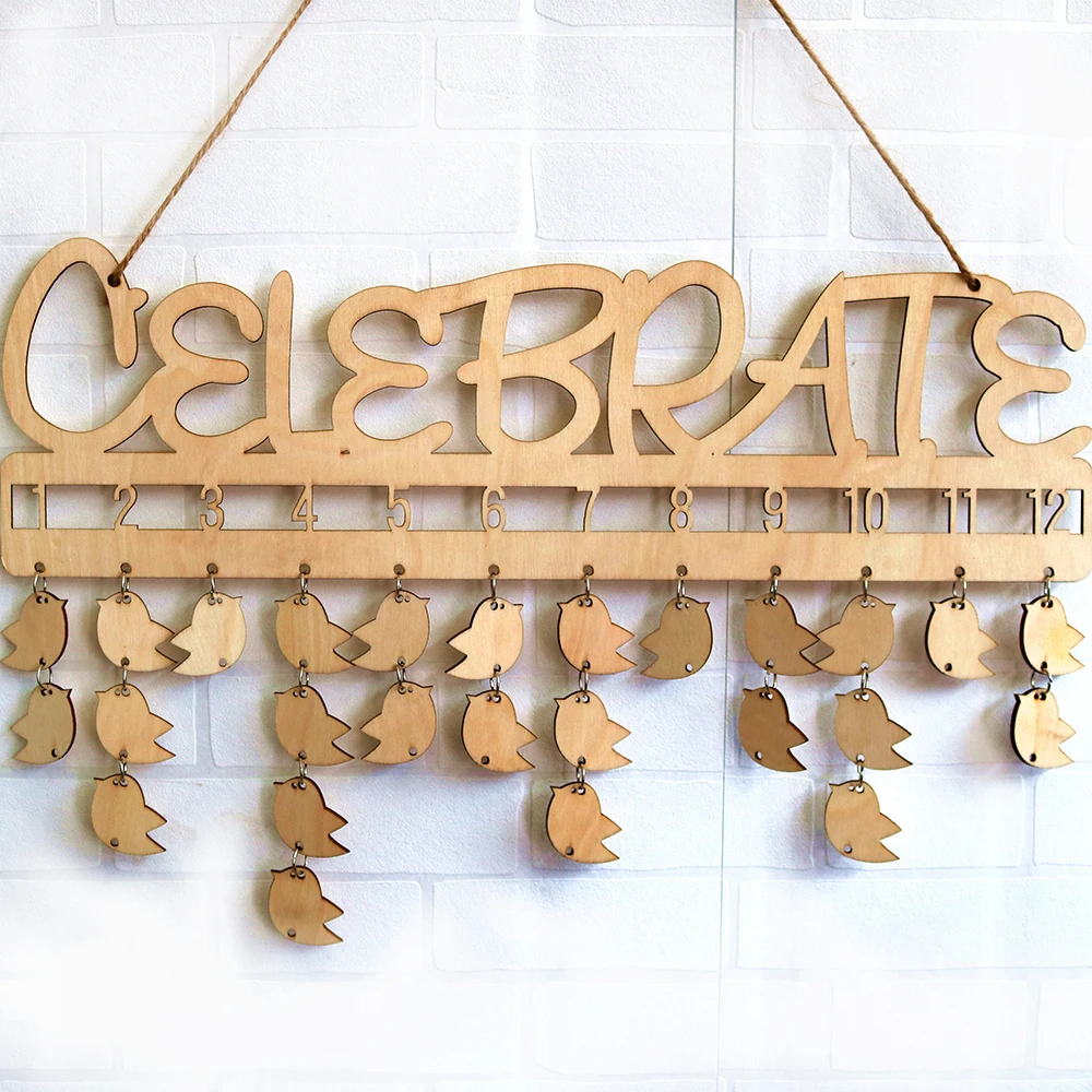 FAMILY Birthdays and Anniversaries Board Birthday Reminder Hanging DIY Wooden Calendar Plaque Home Wall Decoration