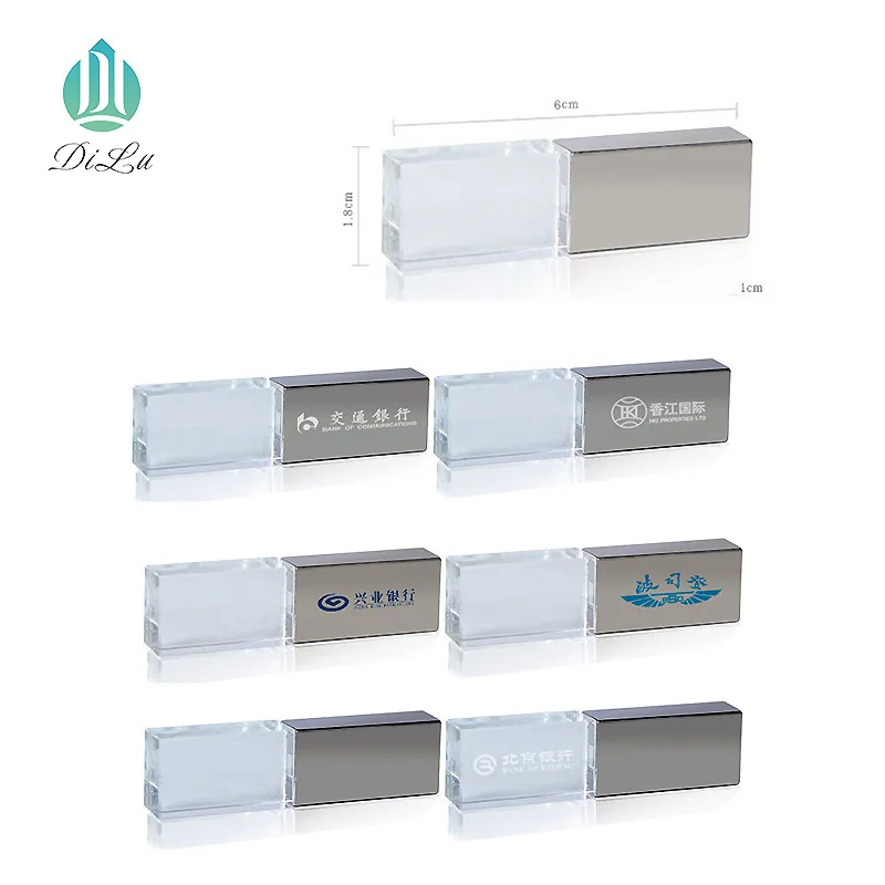 2019 FREE SAMPLE Cheap Customized LOGO acrylic 16G flash drive / Glass crystal USB 2.0 pen drive Memory /usb flash drive crystal