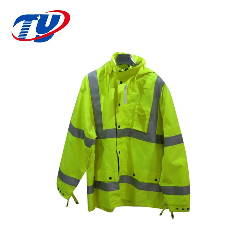 Yellow Mens Safety Reflective Winter Jacket Coat