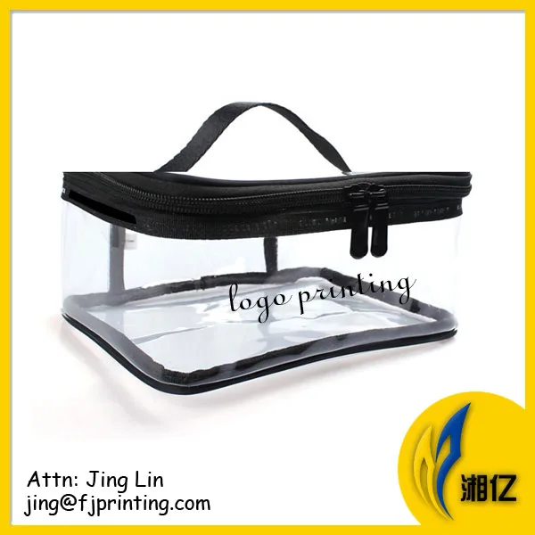 Customized packaging clear plastic zipper lock soft vinyl PVC cosmetic bag