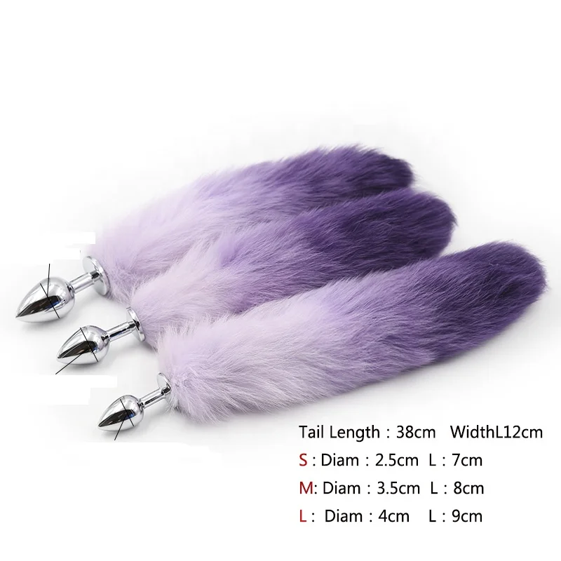 Large Artificial Fox tail anal plug cheap fake fur fox tail Cosplay Fetish Sex Female Bondage Fox Tail Plugs Butt Plugs