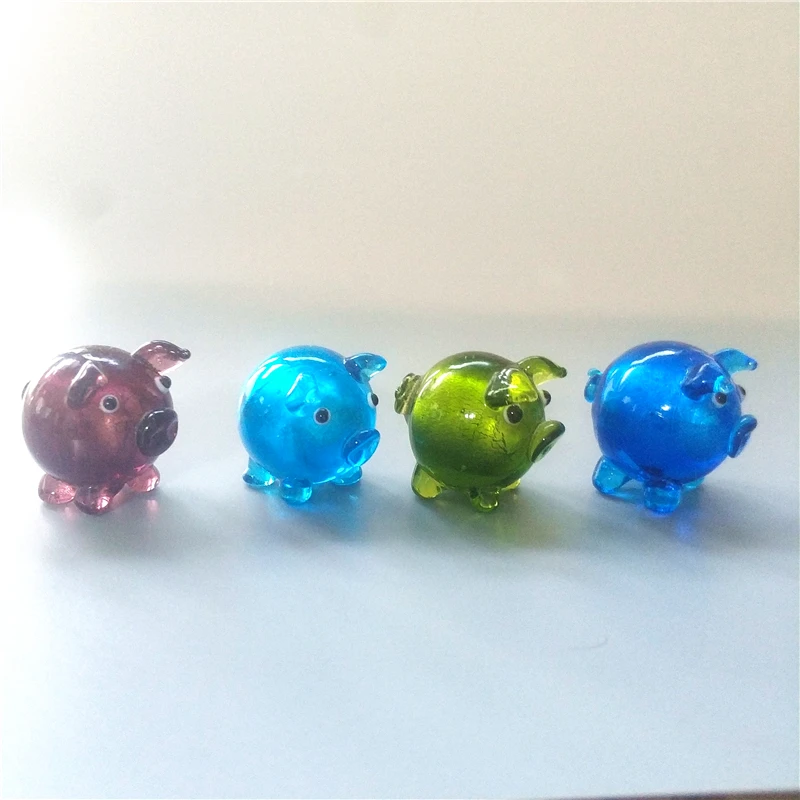 Cute glass pig murano glass animal toy