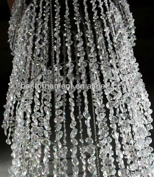7ft 6-tiered Grand Cascade Acrylic Beaded Chandelier for wedding backdrop