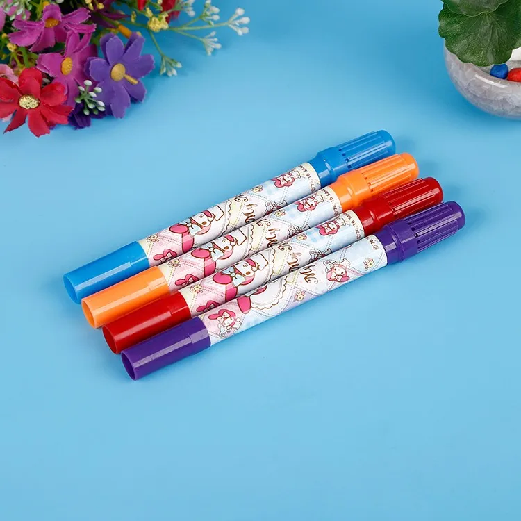 dual tip stamper markers smile face on the nib environmental 12 color no-toxic ink marker