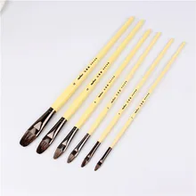 6pcs Set high grade weasel hair Row of pens tongue peak Paint Brush Acrylic Oil Painting