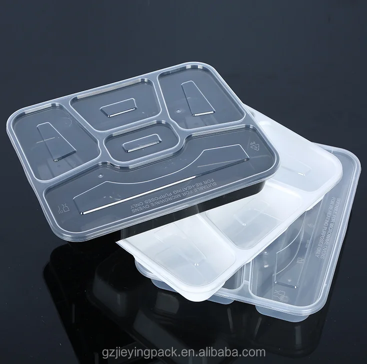Manufacturer plastic disposable BPA FREE food packaging container / box / tray with dividers