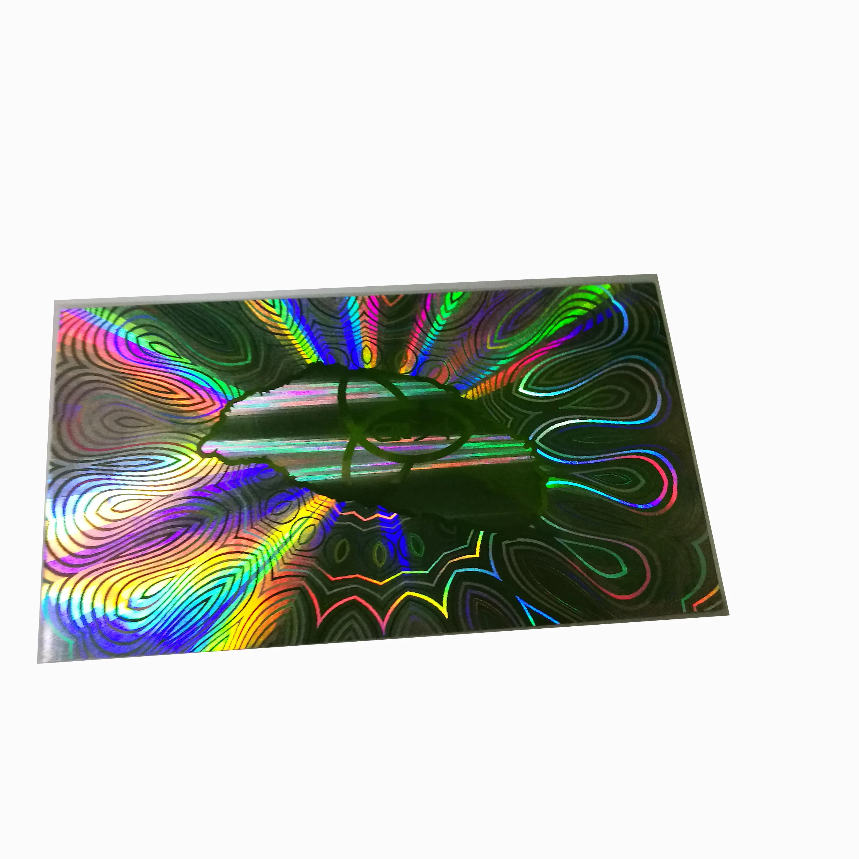 Large size sliver color rainbow 3D hologram label sticker