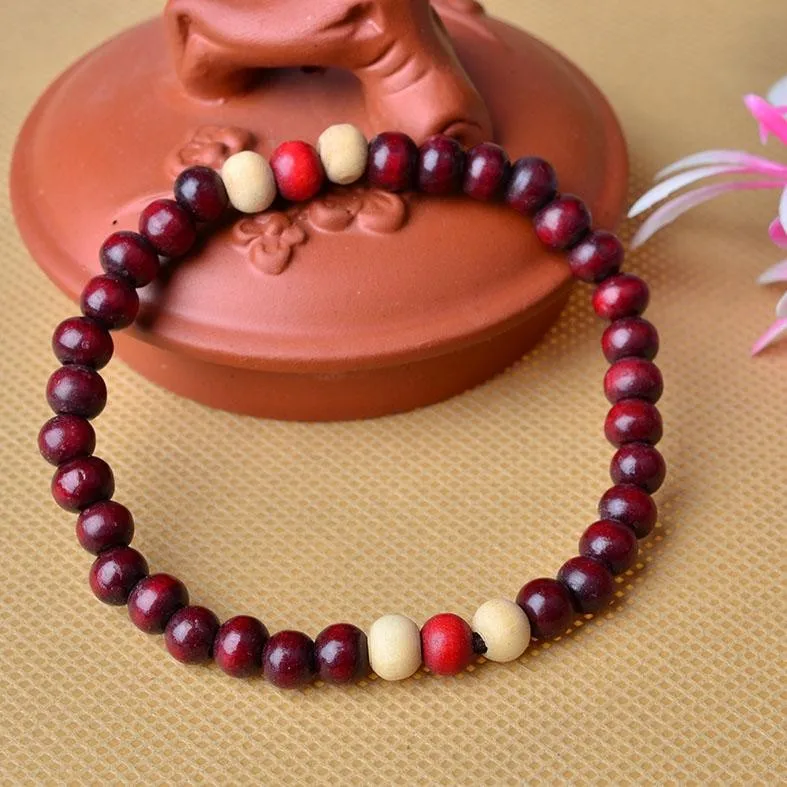
Queena Wholesale Natural Sandalwood Buddhist Meditation Prayer 8mm Beads Bracelet 