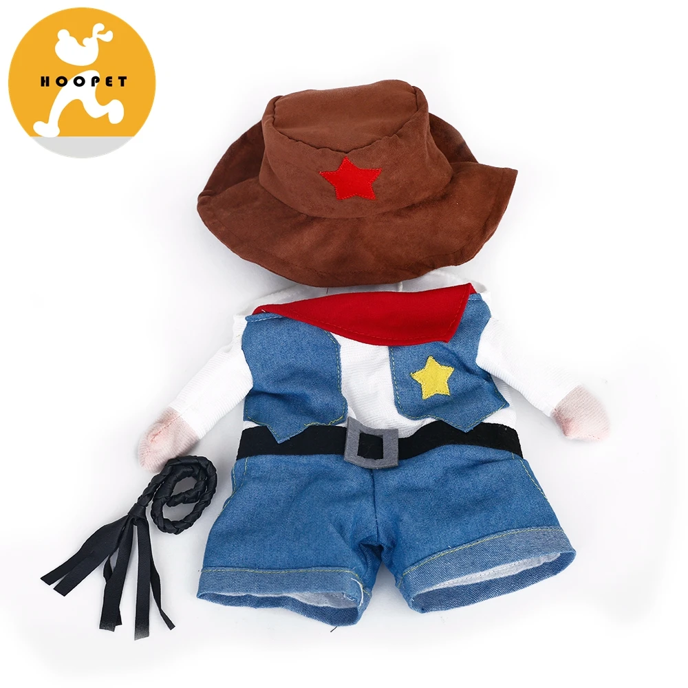 Pet Costume West CowBoy Uniform with Hat Funny Dog Cowboy Clothing Halloween Costume for Small Dog Cat