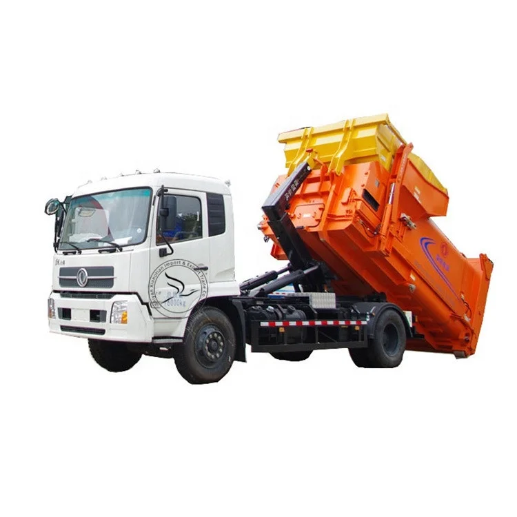 Dongfeng 4x2 rear loader trash truck detachable container garbage compactor truck refuse waste collection vehicle