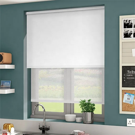 Double Layer Bracket 28mm/38mm Light Filtering Sunscreen & Blackout Dual Roller Blinds