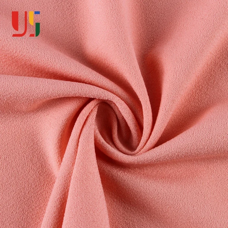 Pink Ity Knitted Single Jersey Spandex polyester Crepe Fabric Textile 100% Polyester