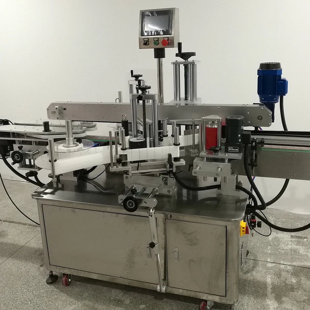 YM620R Automatic honey wine square bottle front and back labeling machine for flat bucket labeler