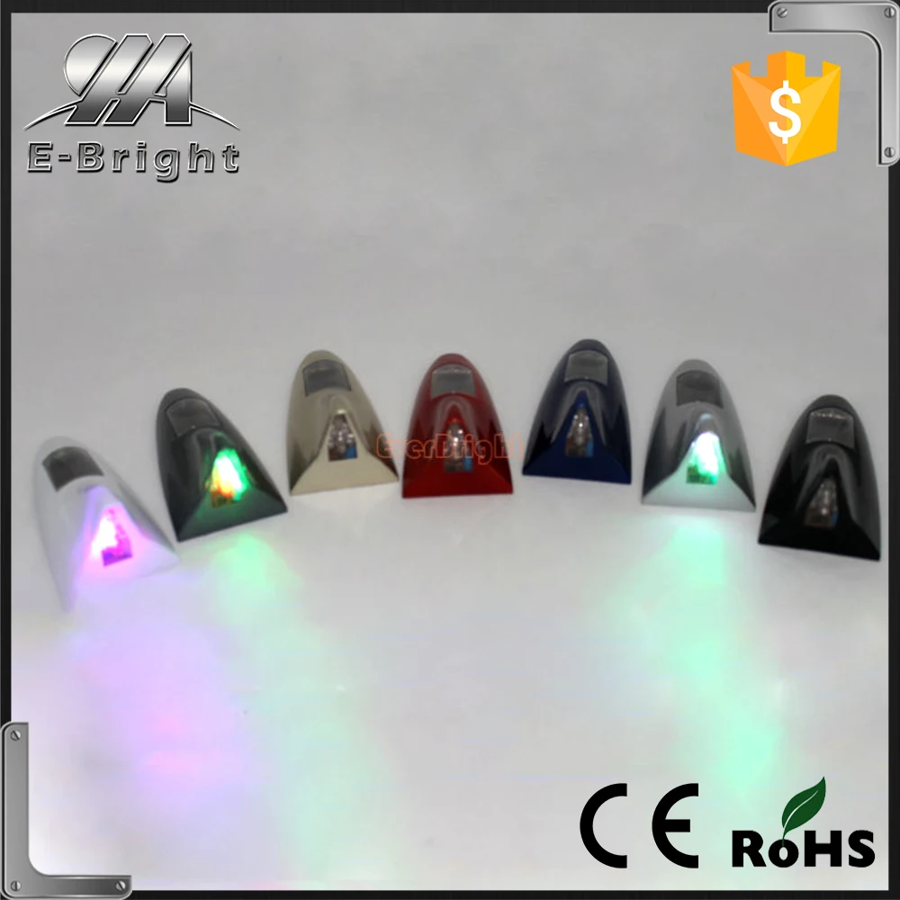 4 Colors Car LED Solar Pileup-prevention Taillight Auto Shark Antenna Warning Alarm Lamps,shark fin antenna gps dvb-t
