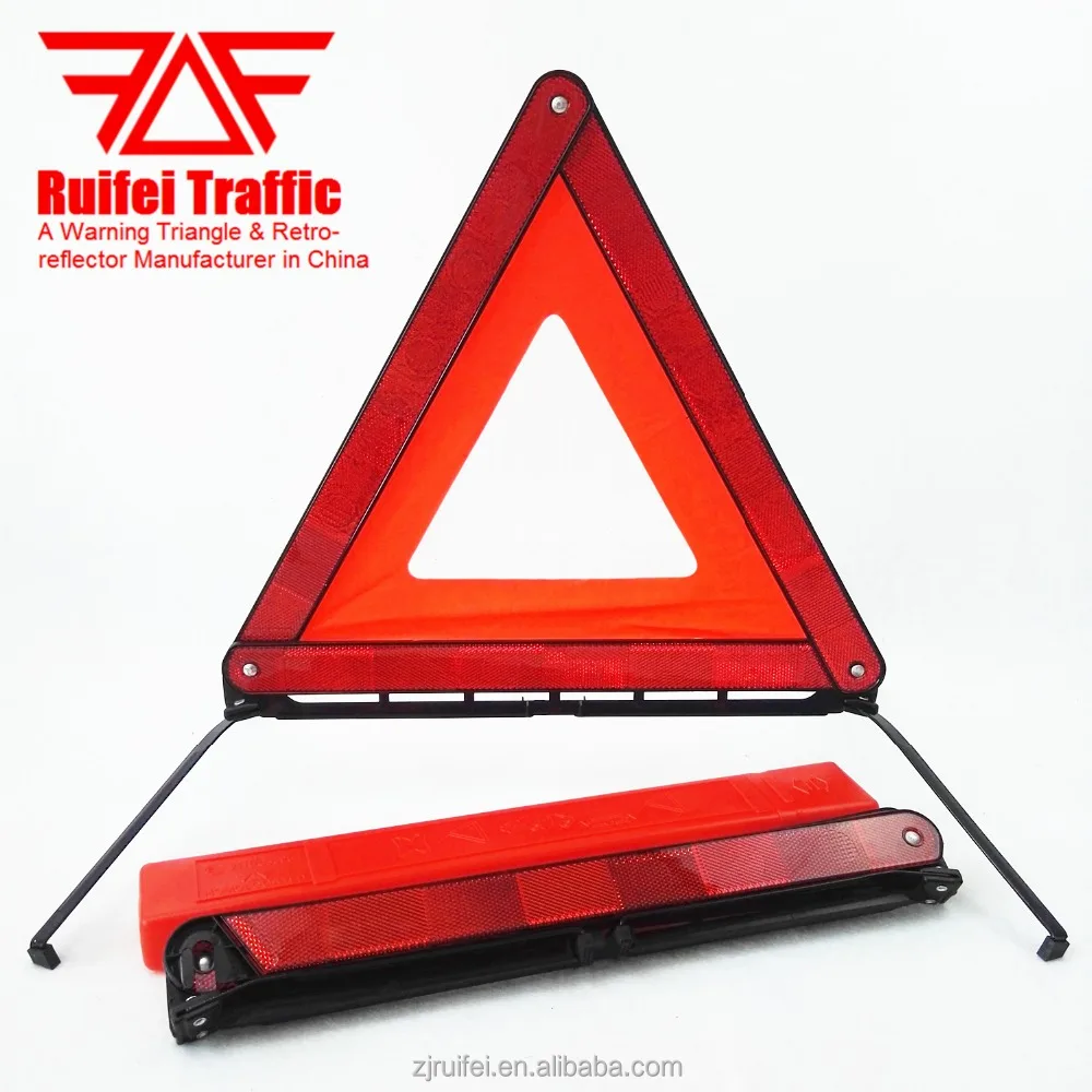 Safety Red Color Reflective Folded Hazard Emergency Warning Triangle for Truck