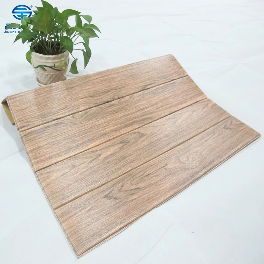 Moden wood 3D wall paper XPE foam/self adhesive wall decoration sticker/3D foam wall paper