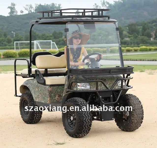 New 4WD Electric Car, Off-road Hunting Vehicle, Utility Golf Cart with independent suspension system| AX-C2+2-4X4