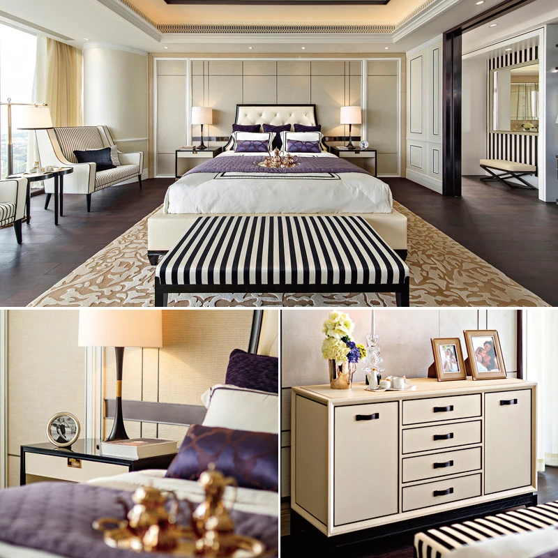 
Furniture hotel white 5 star antique bedroom furniture set 