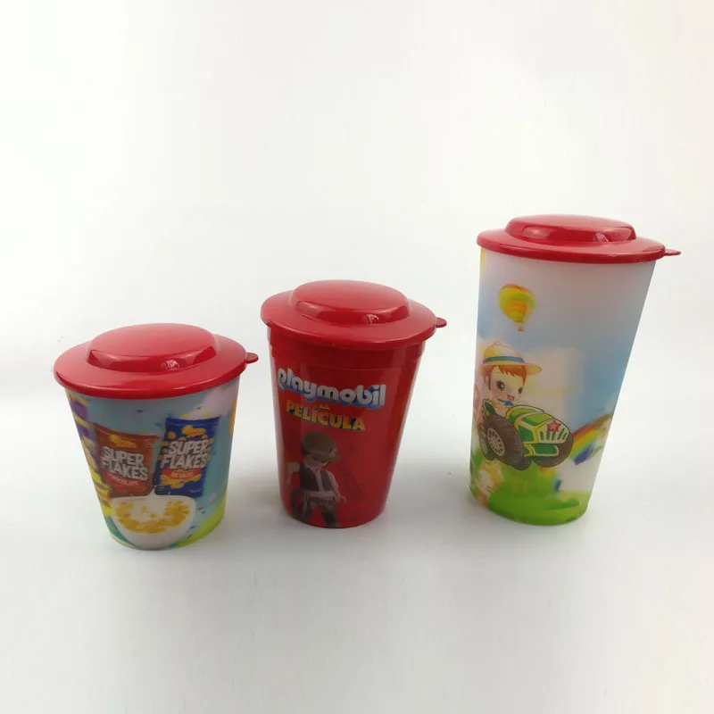 
Sedex 4 Pillars Audit Manufacturer Custom CMYK Printed 3D Lenticular Hard PP Plastic Cup with lid 