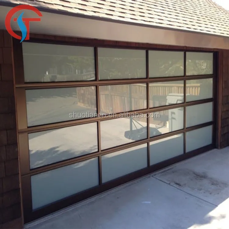 Aluminum Clear Frost Glass Panel Garage Doors Prices For Sale