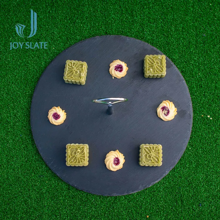 Wholesale Book Shape Packaging Set Of 5 With 4 Cheese Knifes Black Custom Logo Rough Edge Slate Stone Walnut Cutting Board