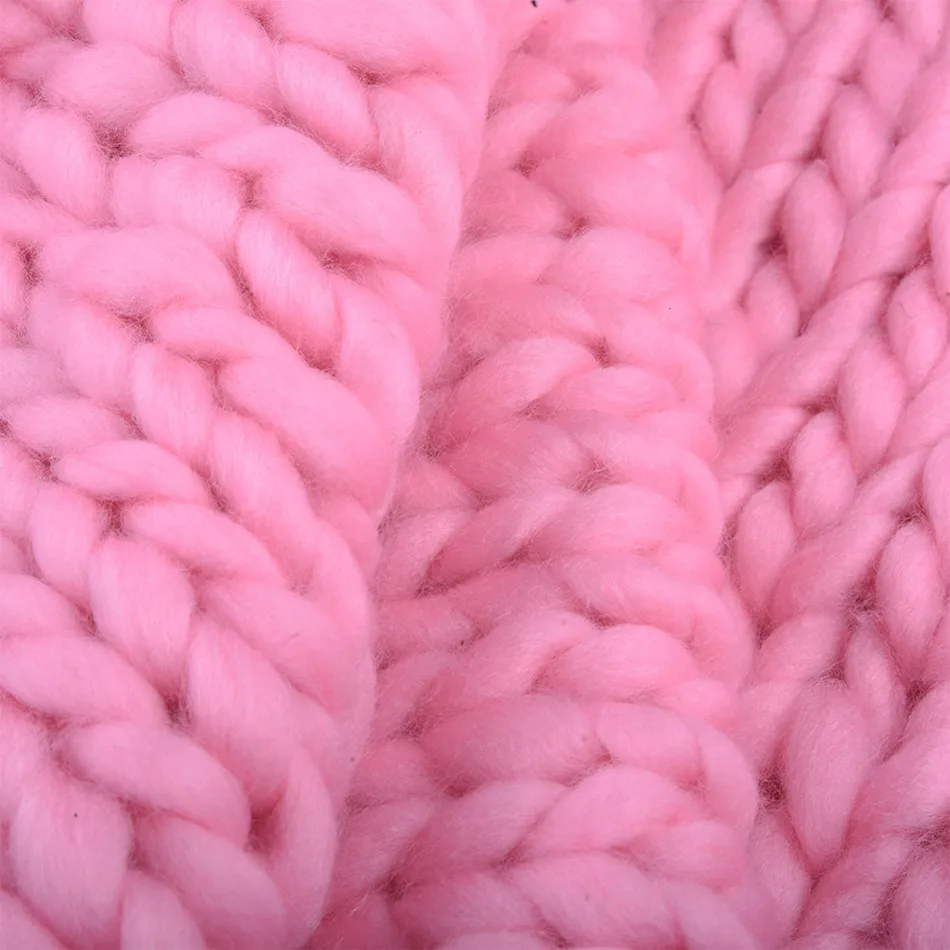 5 Color Super Soft Anti-Pilling Knitted Blanket Thick Line Photo Taking Props Plain Style Cobertor Used for Bed Sofa Plane