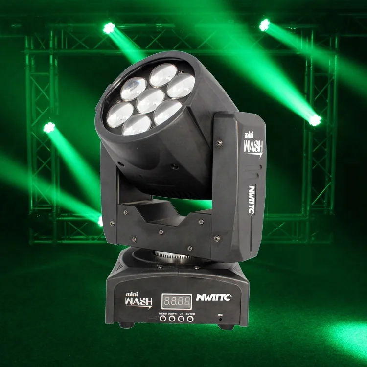 L-123 Dj party dmx 7x12w mini rgbw 4in1 zoom wash led moving head stage lights