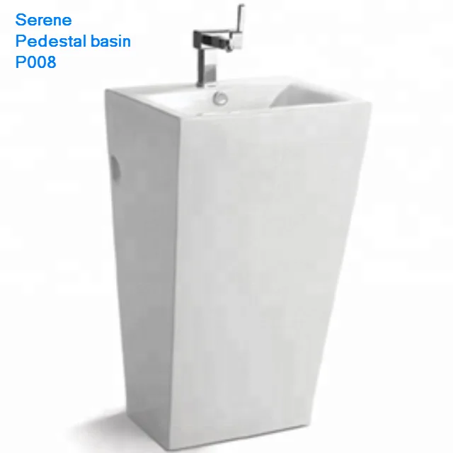square artificial stone bathroom wash basin lavatory pedestal washing sink