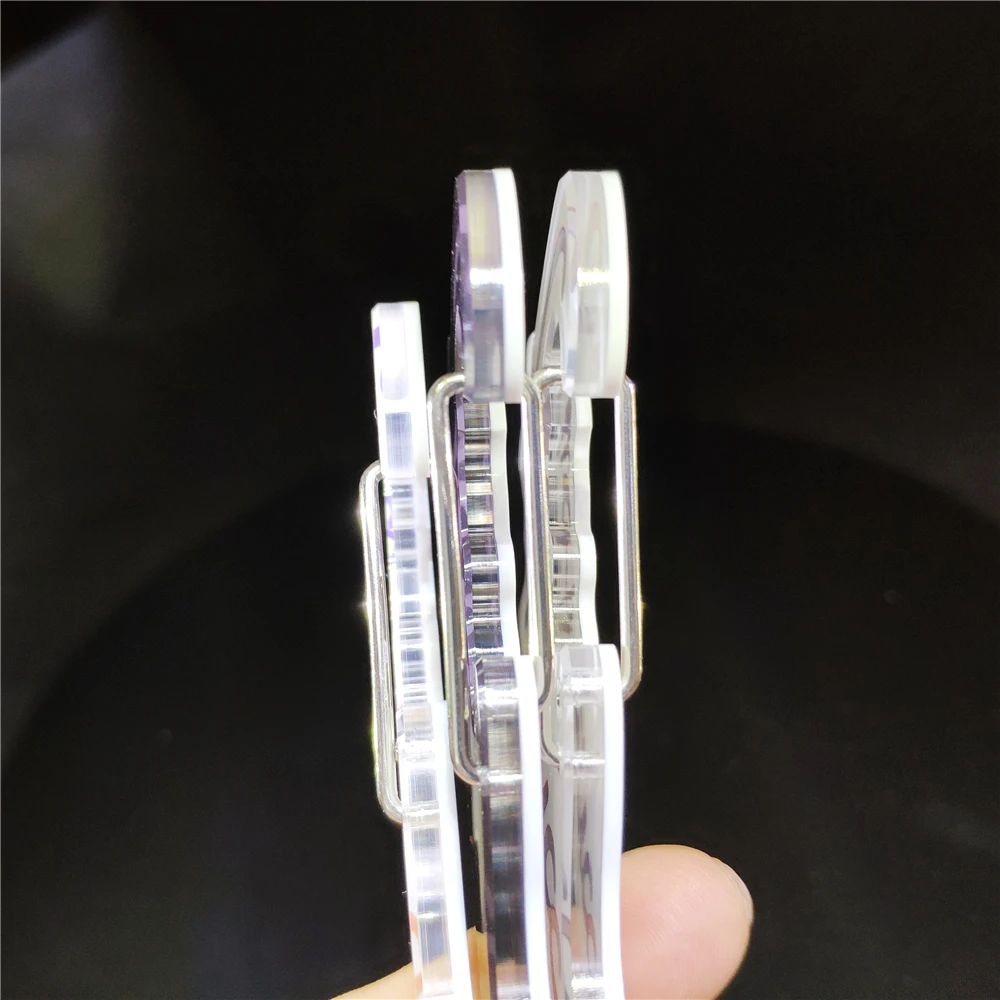 Free Sample CNC Cut CMYK Print Custom Acrylic Keychain Plastic Carabiner Key Chain Kring