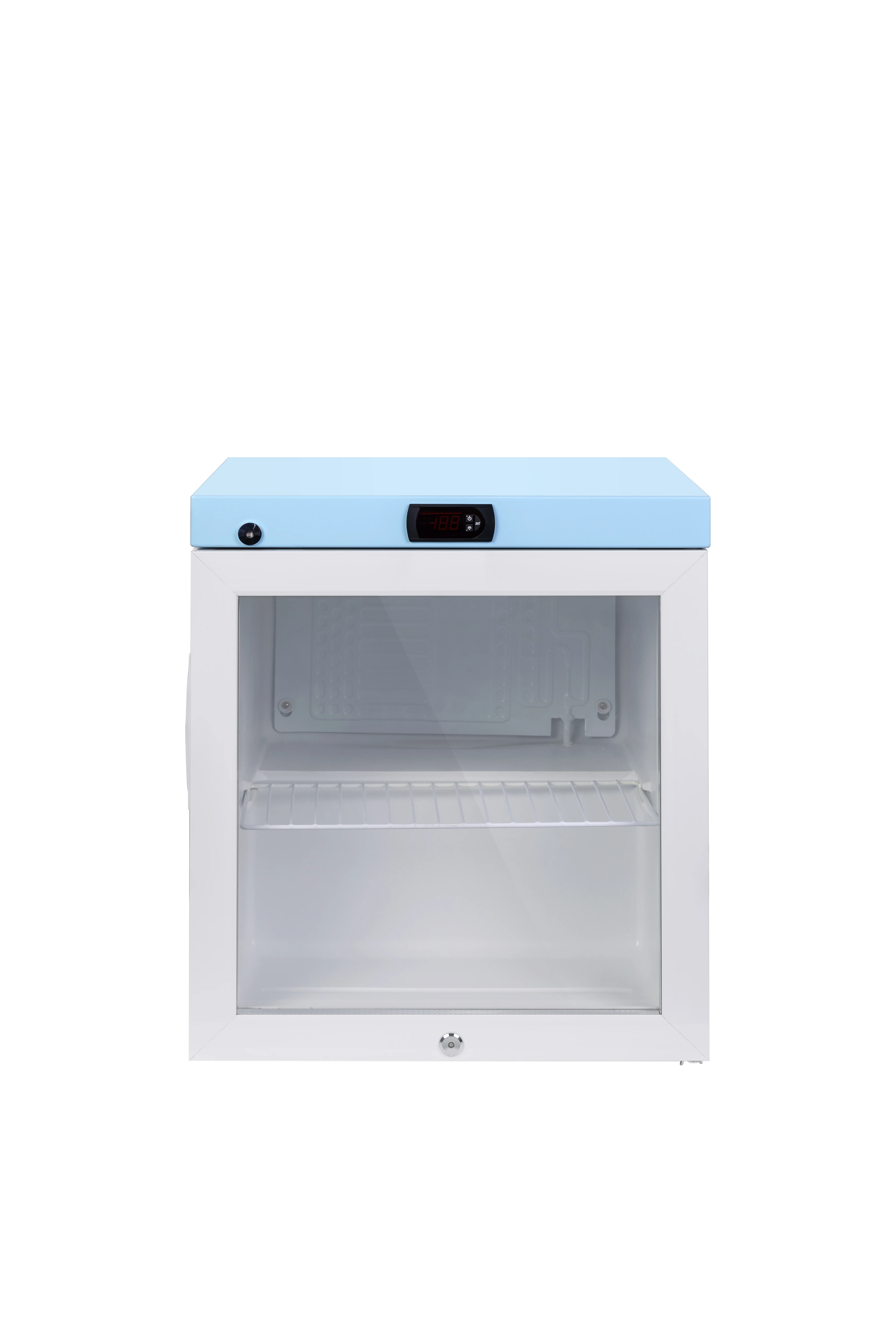 2-8 degree medical glass door pharmacy vaccine display fridge refrigerator with alarm and lock