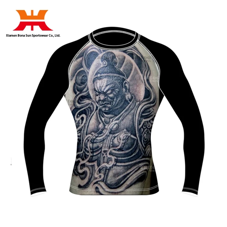 Oem фитнес сублимировать серый Спандекс Борьба плотно упражнения Rash Guard