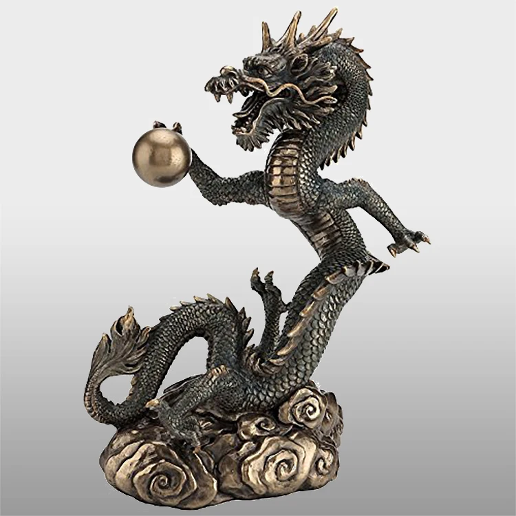 Outdoor garden metal bronze dragon sculpture for sale