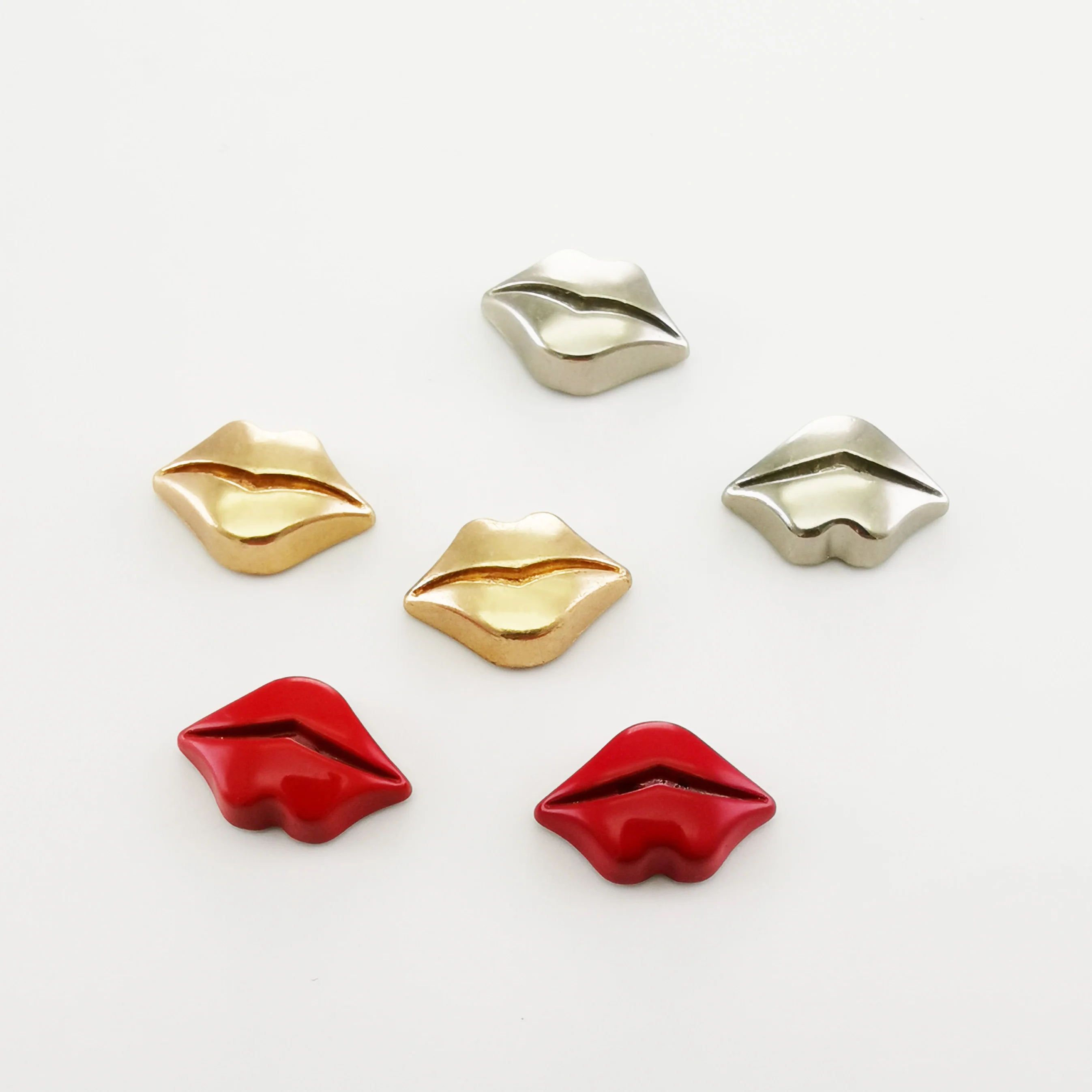 Hot-sale Metal Big Red Lip Buckle Shoes Bag Garment Rivet Shoe Decorations