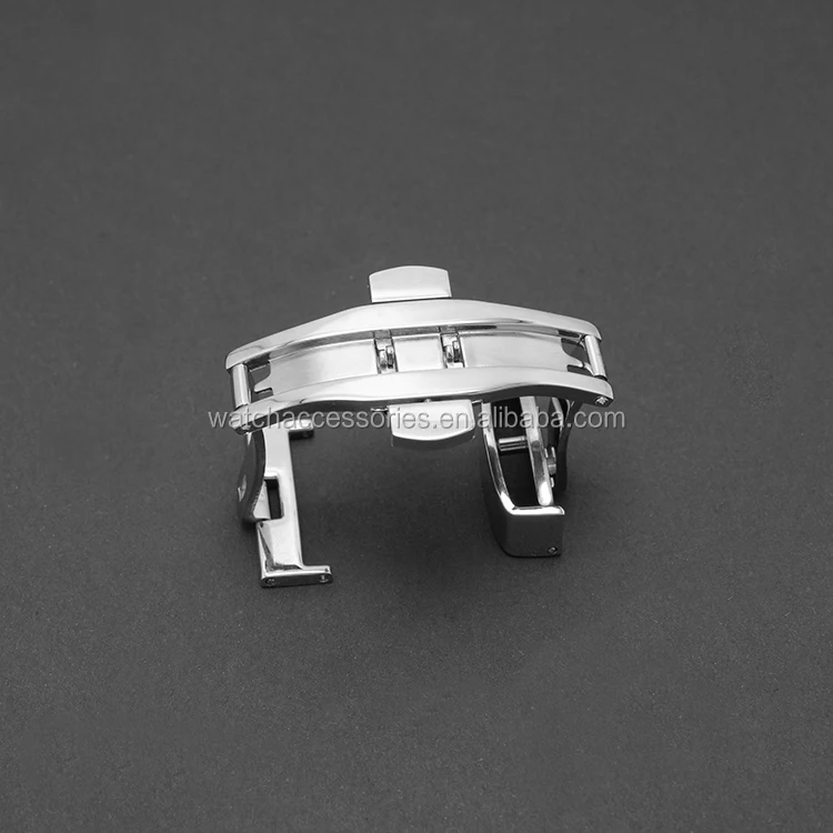 
wholesale price Custom butterfly stainless steel watch buckle Auto Push Button Clasp watchband buckle 