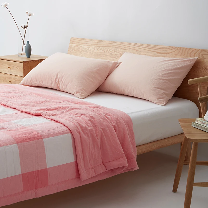 
washed 100 cotton yarn dyed super soft quilt korean style summer bedding quilt 