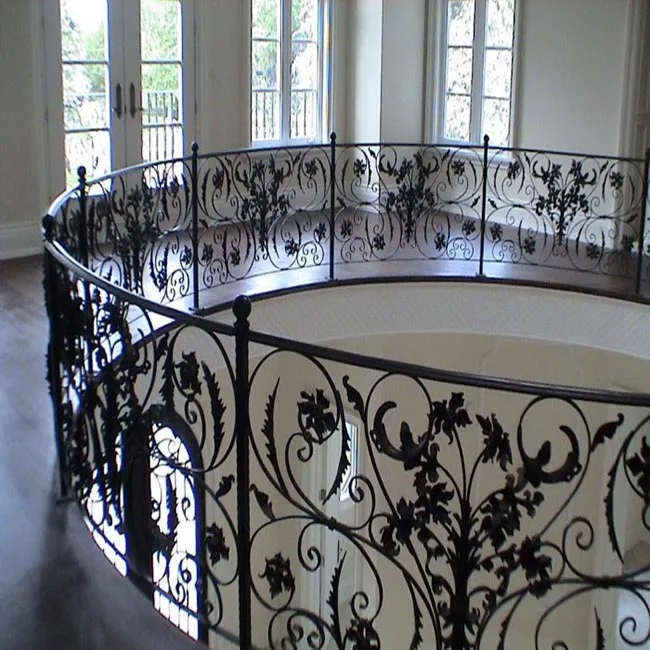 Italian style exterior new design modern used cast iron balcony railing