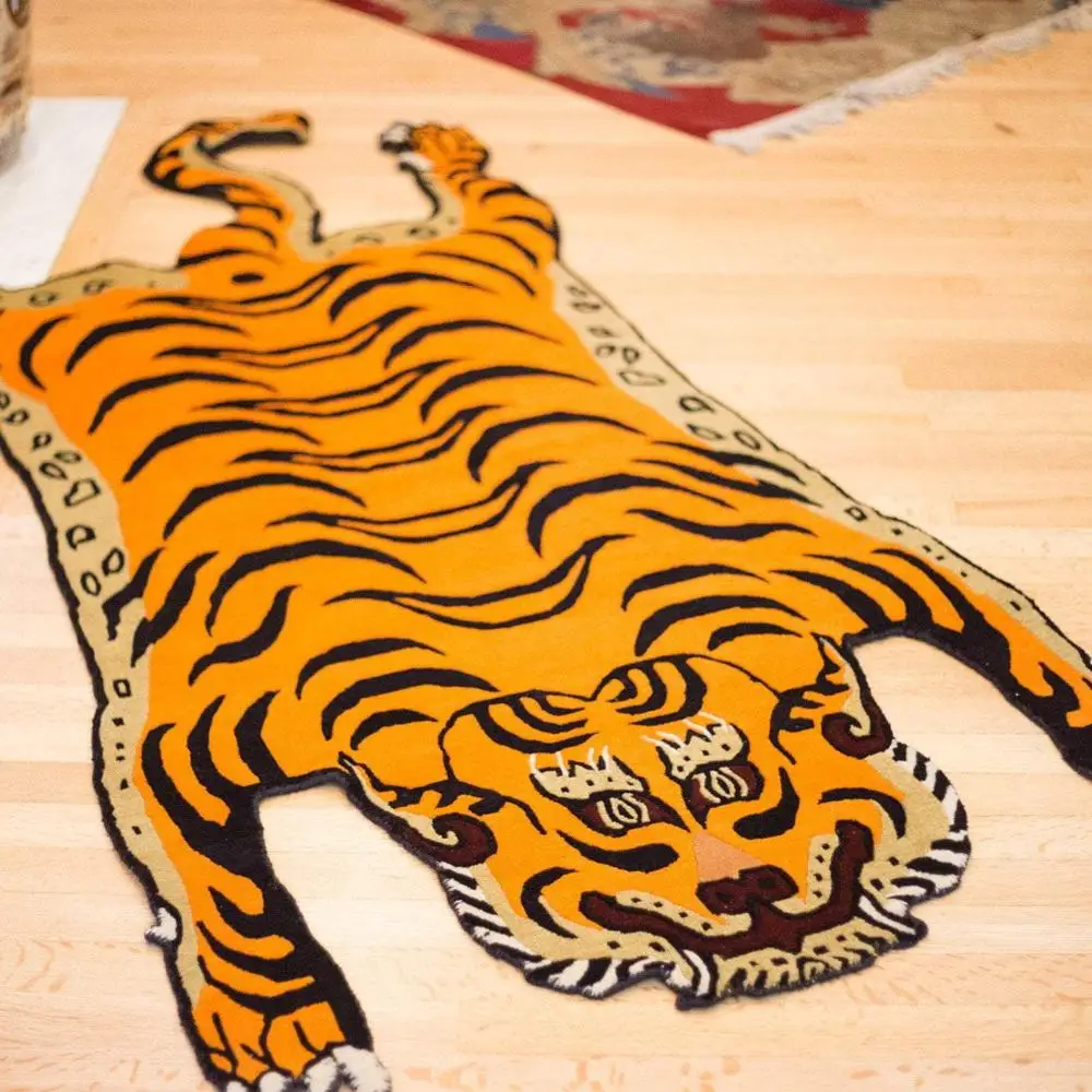 Tiger Skin Hand Tufted Rug and King Of The Forest Carpet