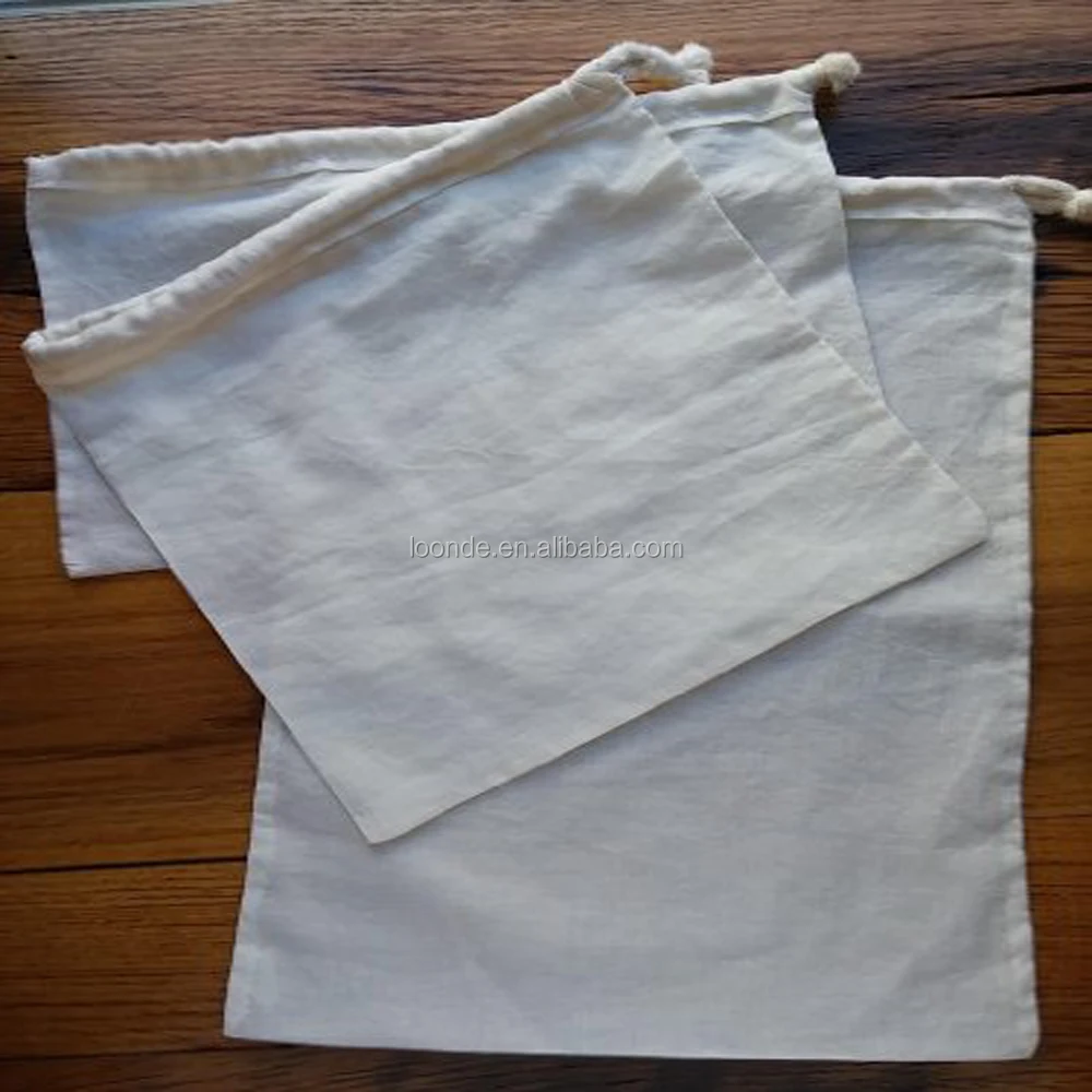 Reusable organic thin cotton voile sachet bag for packing seed