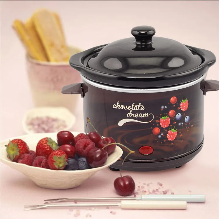 Hot Chocolate Automatic melting Pot Slow Cooker with Ceramic Insert 0.6QT cheese fondue pot