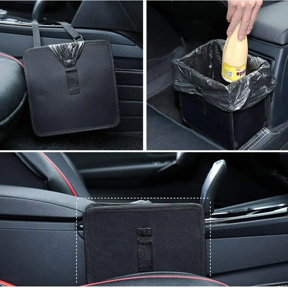 Hanging Car Vehicle Back Seat Headrest Trash Bag Garbage Can