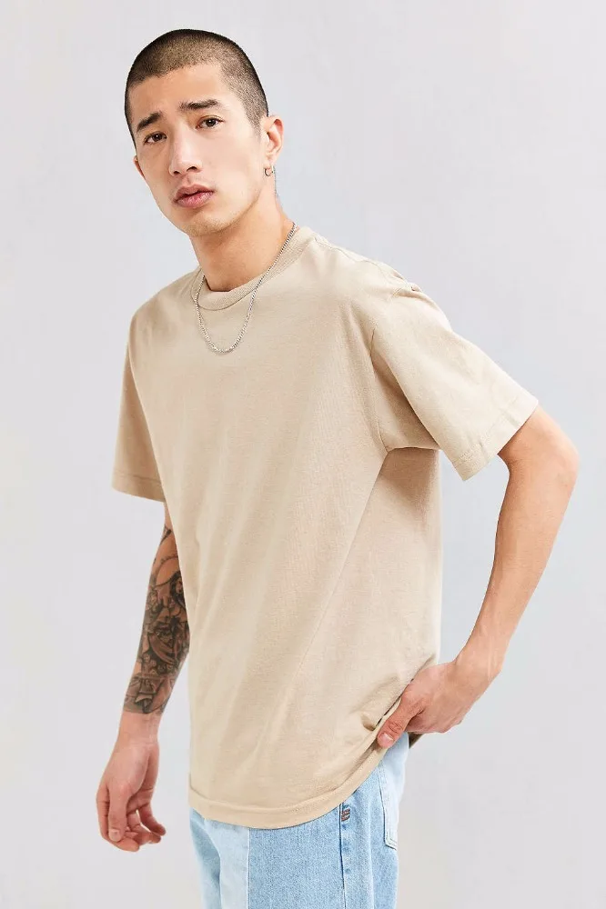 Wholesale Mens Blank Plain Tee Shirt Longline Extended Man T shirt