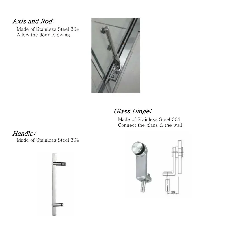 Prefab SS304 Square Modern Luxury Frameless Pivot Hinge Glass Shower Enclosure Cabin Room