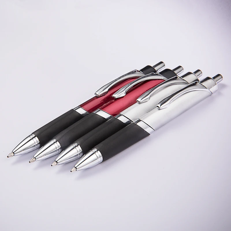 Professional customized click custom logo hotel pen colored rubber pen